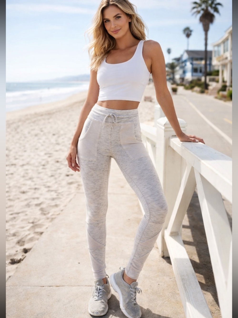 Free People Kyoto High Rise Leggings Gray Ankle Activewear Small